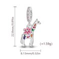 thumbnail image 4 of 925 Sterling Silver Colorful Giraffe Dangle Charm for Bracelet Charms Bangle Pendant Jewelry, 4 of 5