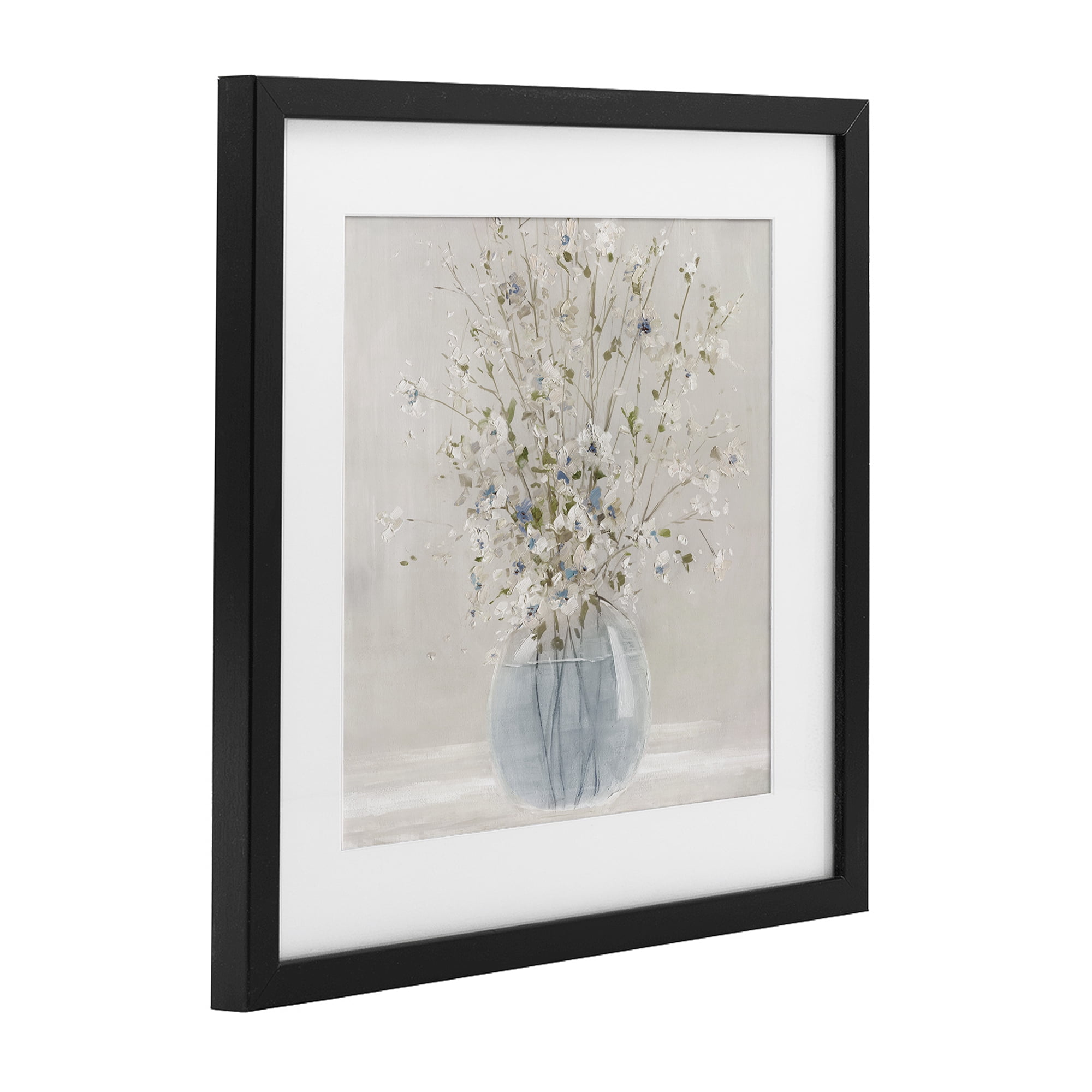 Stupell Industries Serene Glass Vase Bouquet Black Framed Print Under Glass, design by Carol Robinson