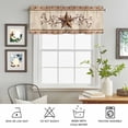thumbnail image 6 of Kitchen Valances for Window, Farmhouses Country Stars Berries Light Filtering Rod Pocket Valance Curtain, Retro Wood Patterns Short Curtains Window Topper for Bedroom Bathroom Living Room 54x18in, 6 of 9