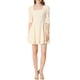 thumbnail image 2 of INSPIRE CHIC Vestido de Manga Abullonada de Encaje con Cuello Cuadrado para Mujeres Beige M, 2 of 6