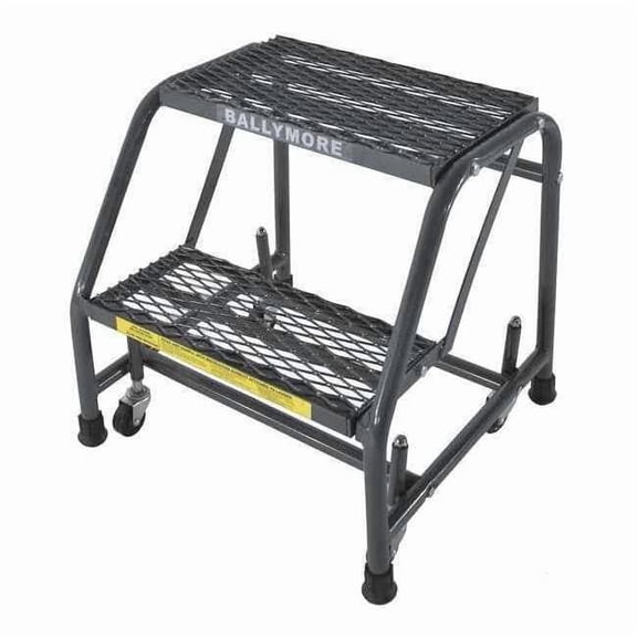 Ballymore 19 in H Steel Rolling Ladder, 2 Steps, 450 lb Load Capacity 218X