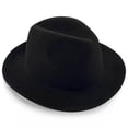 thumbnail image 5 of Journey Black Wool Felt Fedora Hat Crushable & Packable, 100% Australian Wool Felt, Travel Hat with Decorative Band & Walrus Pin - H7009, 5 of 6