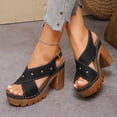 thumbnail image 6 of Eltusu Women Heeled Sandals, Open Toe High Heels No Slip Adjustable Dress Sandals Shoes Black Size 9, 6 of 10