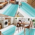 thumbnail image 5 of 3'x5' Area Rugs, Aqua White Ombre Indoor Outdoor Area Rug for Living Room Bedroom, Chic Modern Funny Abstract Striped Art Washable Bathroom Rugs Kitchen Floor Carpet Mats Home Decor Aesthetic, 5 of 8