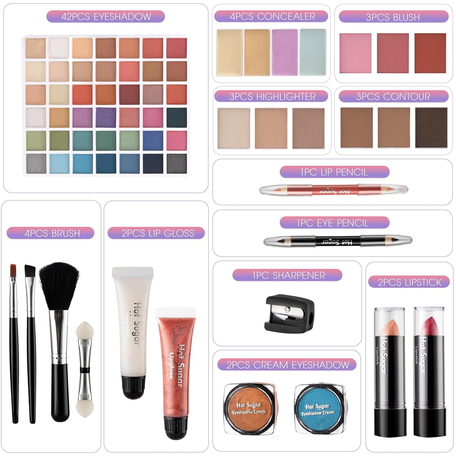 Hot Sugar Teen Makeup Kit for Girls 13-15, Kids Makeup Kit, Makeup Gift Set for Birthday Parties Makeovers & Christmas (PINK)
