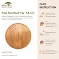 thumbnail image 5 of Pizza Teak Wood Tray - 9.8 Inch 2-Pack, 5 of 5