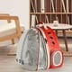 thumbnail image 5 of Mochila ligera y transparente con burbujas para transportar gatos, expandible. rojo, 5 of 8