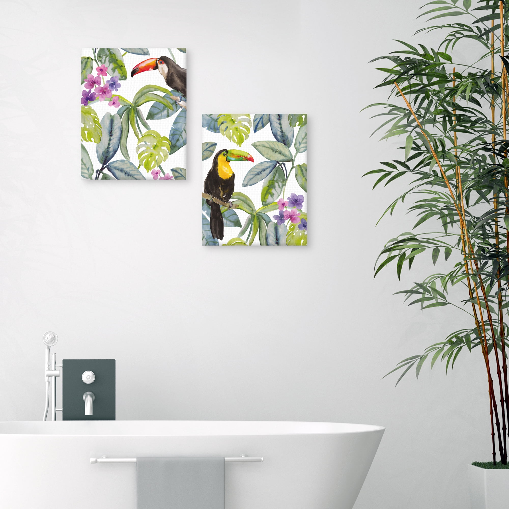 Toucan Hide & Seek by Sandra Jacobs Set of 2 Canvas Art Prints