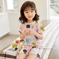 thumbnail image 1 of Conjunto de pijama absorbente de algodón para niños, ropa interior de verano, traje de algodón para niños y niñas, conjunto fino de dos piezas de manga corta de 90cm Gao Jinjia LED, 1 of 2