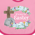 thumbnail image 4 of Inktastic It's My 1st Easter with Cross and Flowers Boys or Girls Baby Bib, 4 of 4