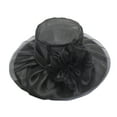 thumbnail image 2 of Walbest Elegant Ladies Organza Top Hat Double Layer Wide Brim Cap Lace Flower Foldable Summer Hat, 2 of 7