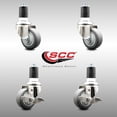 thumbnail image 2 of 3.5 Inch 316SS Thermoplastic Rubber Swivel 1-7/8 Inch Stem Caster Set 2 Brake, 2 of 2