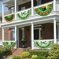 thumbnail image 3 of St. Patrick’s Day Bunting Flag – Irish Shamrock Clover Fan Banner, 1.5 x 3 ft, Holiday Garden Decoration, Indoor & Outdoor Yard Decor, Half Fan Banner for Party, Festive Green St. Paddy’s Celebration, 3 of 5