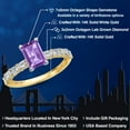 thumbnail image 2 of Gem Stone King 14K Two Tone Gold Purple Amethyst and Lab Grown Diamond Engagement Ring for Women | 1.67 Cttw | Octagon 7X5MM | Gemstone February Birthstone | Size 9, 2 of 6