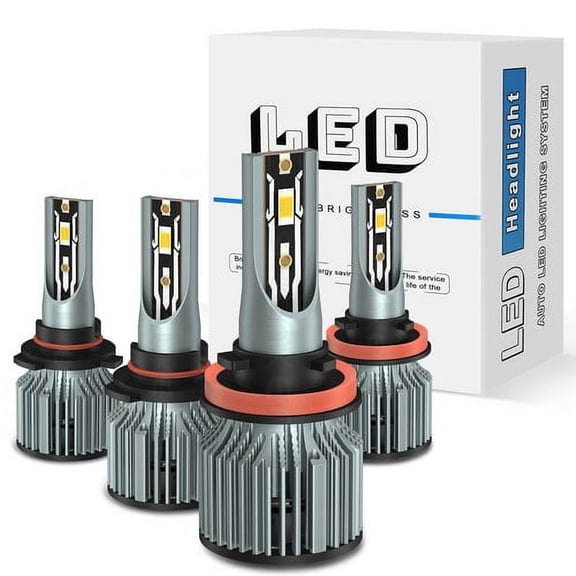 9005 H11 Combo LED Headlight High/Low Beam Bulbs 6000K for 2012-2014 Toyota Prius C