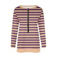 thumbnail image 2 of Simua Striped Sweatshirt for Women 2025 Fall Outfits Fashion Long Sleeve Shirts Quarter Zip Pullover Tops, 2 of 3