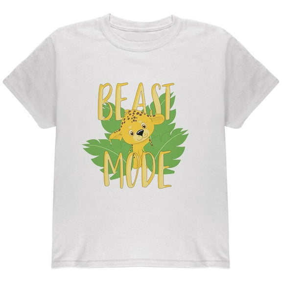 Beast Mode Cute Cheetah Cub Youth T Shirt White YSM