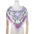 thumbnail image 2 of INSPIRE CHIC Women Floral Printed Square Scarves 35" Large Silk Feeling Satin Scarves Head Wrap Bandanas 90x90cm Purple, 2 of 6