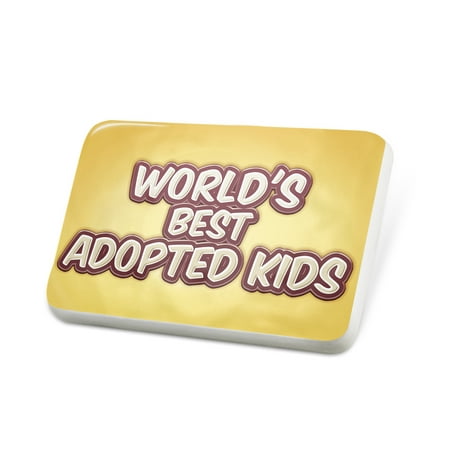 Porcelein Pin Worlds best Adopted Kids, happy yellow Lapel Badge – (Best Kids To Adopt Skyrim)