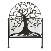 Plow & Hearth Metal Arched Stand-Alone Garden Gate with Tree of Life Design