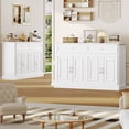 thumbnail image 2 of Homfa White Buffet Cabinet with 2 Large Drawers & 4 Doors, 55" W Sideboard Buffet Storage Cabinet with Shelves, Modern Credenza for Kitchen Dining Room Living Room, 2 of 7