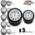 thumbnail image 1 of 1/64 Front Small Rear Big Wheels with Detachable Slick Rubber Tires for Model Cars Refiting Parts for Hotwheels (5 Sets) RLCBS006, 1 of 6