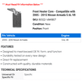 thumbnail image 2 of Front Heater Core - Compatible with 2005 - 2015 Nissan Armada 5.6L V8 2006 2007 2008 2009 2010 2011 2012 2013 2014, 2 of 2
