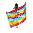 thumbnail image 2 of Colorful Bohemian Style Tie Dye Printed Beach Wrap Sarong With Fringe, Rainbow, Size: One Size, Uluwatu Style, 2 of 4