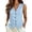 Blue, variant on Women's Linen Blend Vest Top, V-Neck Button Down Sleeveless Waistcoat, Tailored Slim Fit Summer Blazer Coffee M