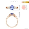 thumbnail image 4 of ANGARA Natural Oval 1.25 ct Tanzanite Split Shank Ring with Trio Diamonds in 14K Rose Gold for Women (Size-8x6mm) | December Birthstone, Anniversary, Jewelry Gift for Women | Natural Tanzanite Ring, 4 of 9