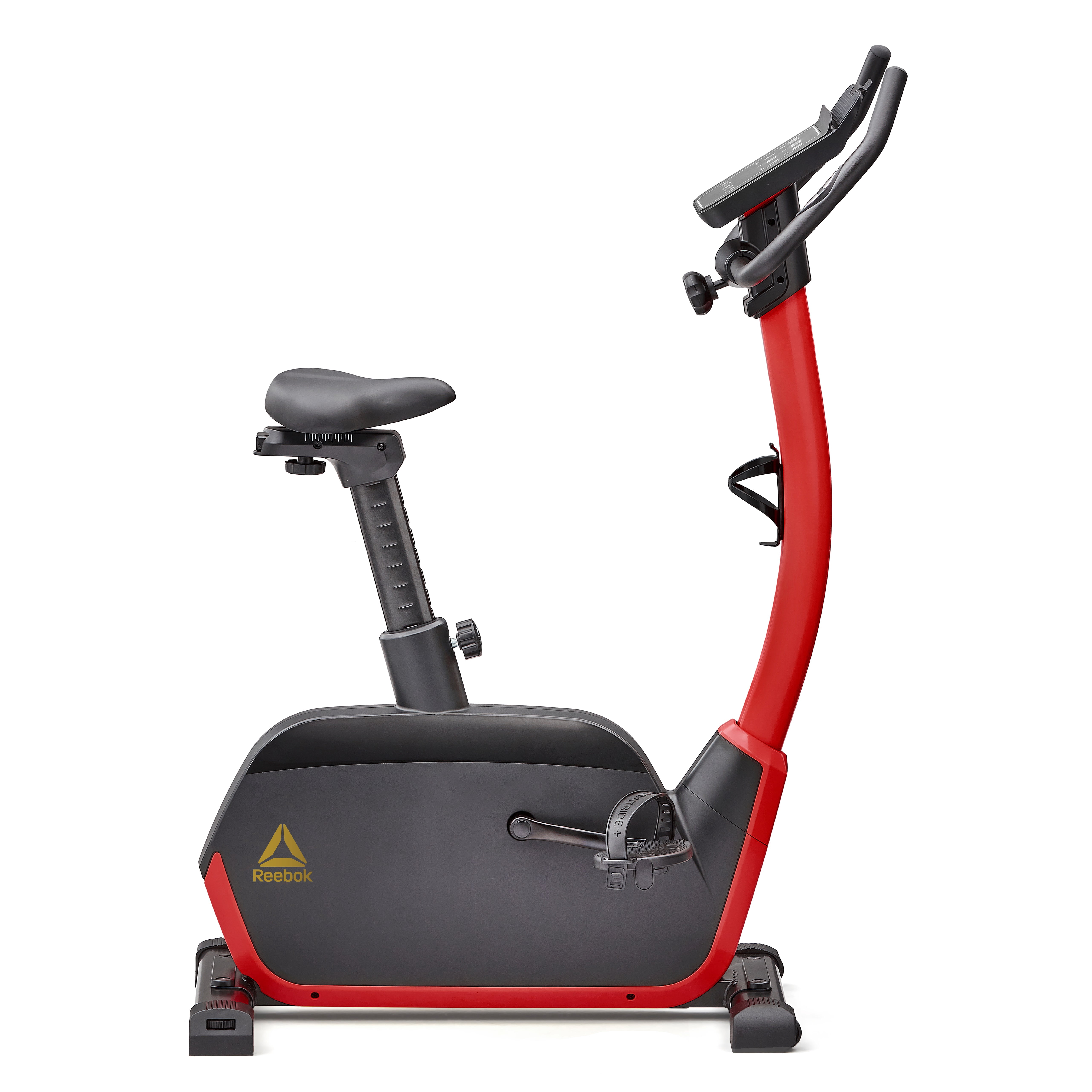 Reebok Fitness Delta FR30 Exercise Bike, Red, Indoor Upright Stationary Cycling, Cardio Exercise, bluetooth, 32 electronic resistance levels