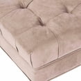 thumbnail image 4 of SAFAVIEH Clark Classic Glam Tufted Cocktail Ottoman w/ Casters, Mushroom Taupe, 4 of 4