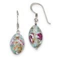 thumbnail image 1 of 925 Sterling Silver Hematite Glass Drop Dangle Earrings Pearl Natural Stone Shell, 1 of 5
