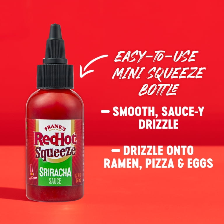 Frank's RedHot Sriracha Mini Squeeze Hot Sauce, 1.7 fl oz Bottle