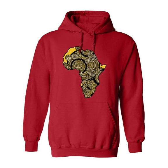 African Map In Yellow Circles Hoodie Men -Image by Shutterstock, Male x-Large