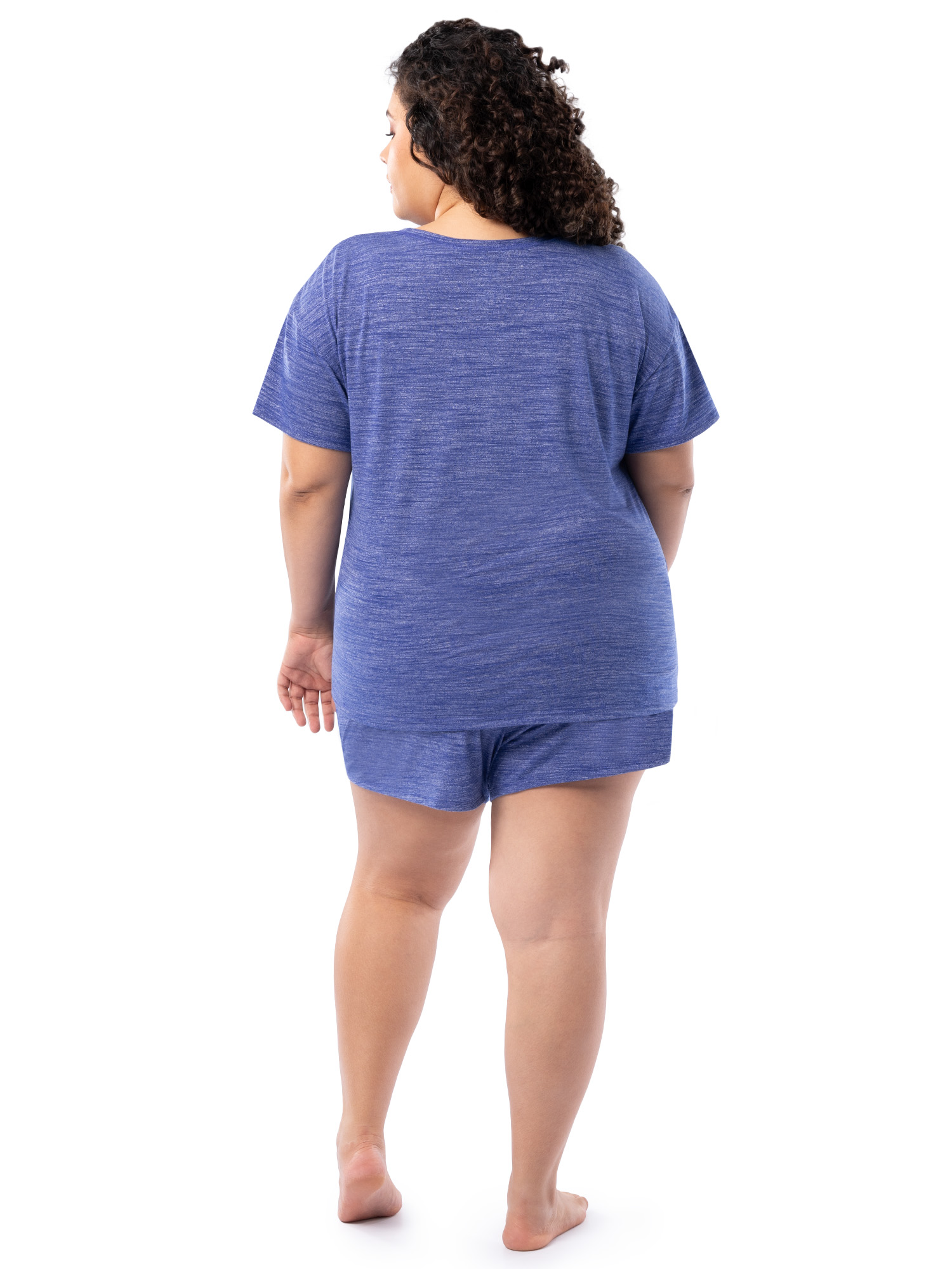 Fruit of the Loom Women's Soft and Breathable Short Sleeve Crew Top & Pajama Short Set, Sizes S-4X