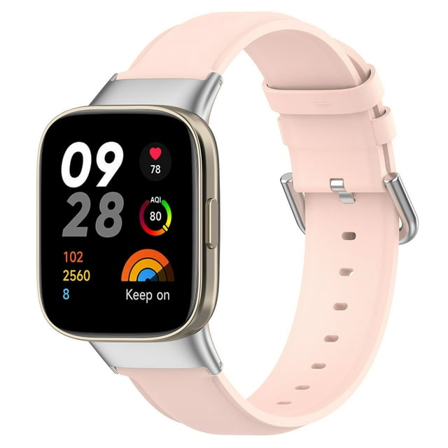 Bracelet en Cuir à Extrémité Ronde Respirant de Remplacement pour Smartwatch 3 Lite Series