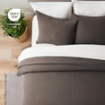 thumbnail image 4 of EverGrace 100% Cotton Quilt Queen Size, Pre-Washed Modern Grid Stitch Lightweight Bedspread Coverlet for All Season, Oversized 3-Piece Bedding Set with 2 Pillow Shams, Dark Brown, 4 of 8