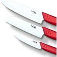thumbnail image 1 of Vos Ceramic Knives with Covers - 3-Piece Knife Set - Ideal Kitchen Knives - (Red), 1 of 8