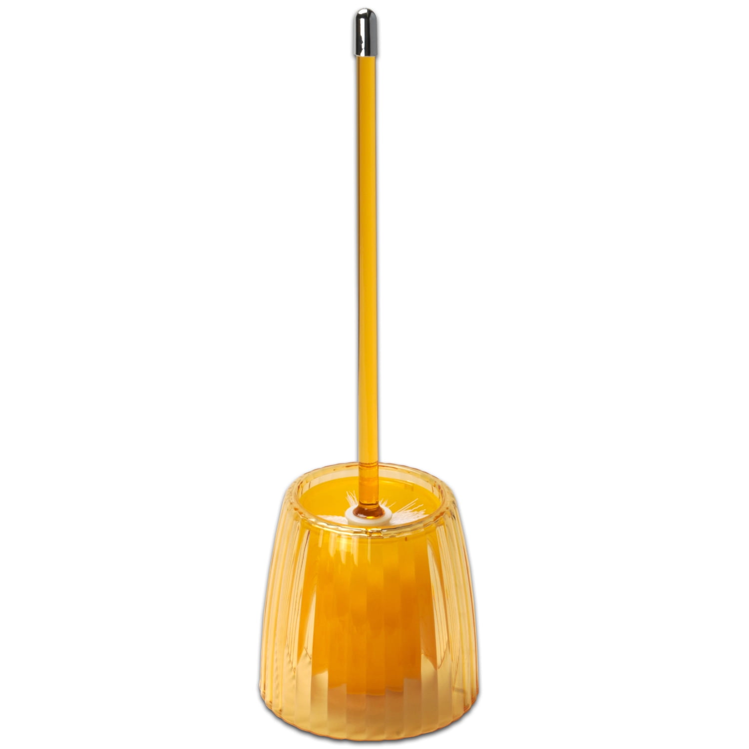Toilet Bowl Brush Orange Ribbed Acrylic Bath Accessory