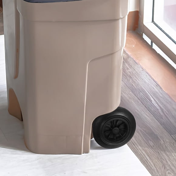 SEWCHICS 2Pcs Rubber Trash Can Wheels for Garbage Bin Replacement Black Plastic Wear Resistant