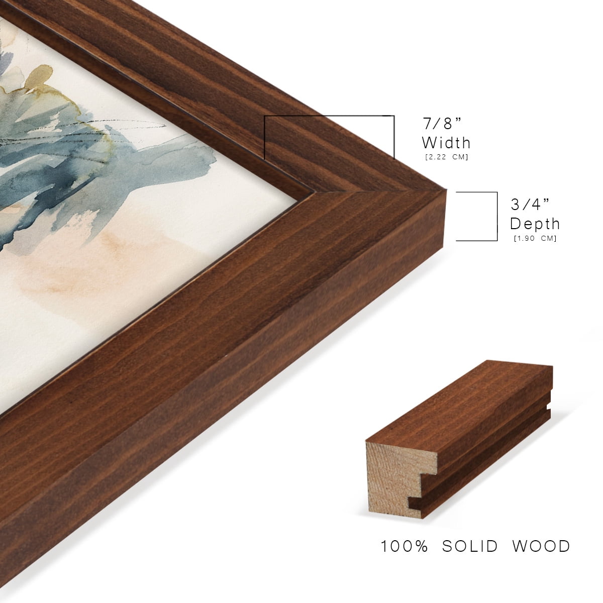 Winter Shoal I - Framed Print w/glass - Chestnut