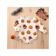 thumbnail image 3 of GXFC Infant Baby Boy Girls Halloween Romper Newborn Long Sleeve Pumpkin Print One Piece Jumpsuit Halloween Bodysuit Costume 0-18M, 3 of 9