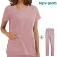 thumbnail image 1 of Ropa de lavado de manga corta para quirófano Ropa de trabajo para el cuidado de la piel femenina Ropa de aislamiento para el operador de enfermería Ropa de trabajo, 1 of 6