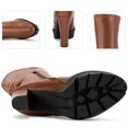 thumbnail image 4 of DARING DIVA Women's Platform Chunky Heels Over the Knee High Boots Brown 7, 4 of 6