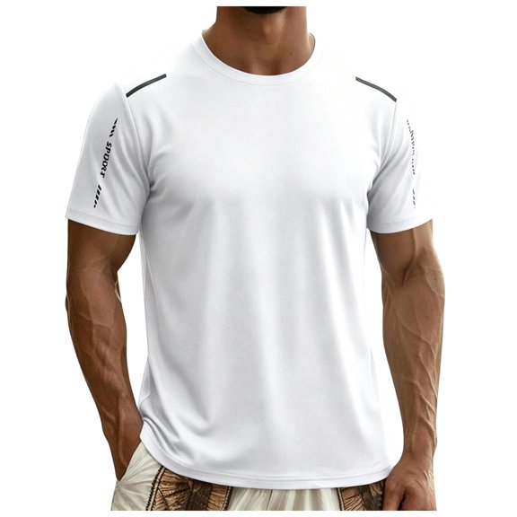 Dagaeig Quick Dry T-Shirts for Men Short Sleeve Crew Neck Lightweight Moisture Wicking Athletic Workout Tops Casual Soft Basic Fit Tee Shirts
