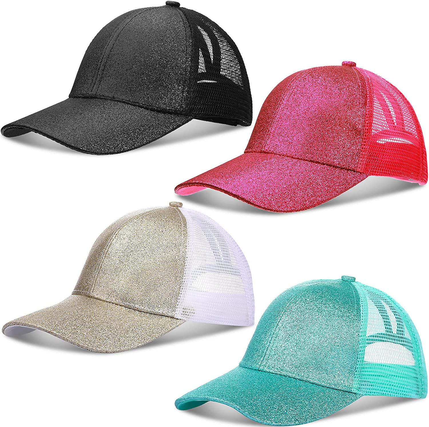 Kids Ponytail Baseball Caps Adjustable 