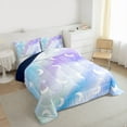 thumbnail image 3 of jejeloiu Tie Dye Galaxy Full Size Comforter Sets,Multicolor Stars Glitter Print Bedding Sets For Teens Reversible 3pcs, 3 of 8