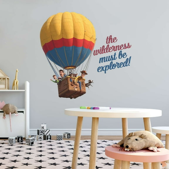 The Wilderness Must Be Explored Buzz Jessie Hot Air Balloon Woody Toy Story Kids Movie Cartoon Charactter Birthday Gift Holiday Present Wall Decla Sticker - Size: 40 In(W) x 40 In(H)