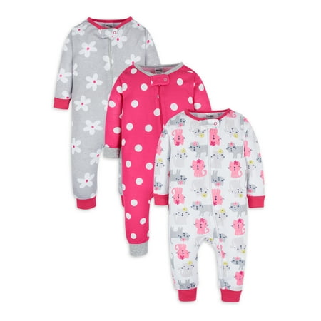 

Onesies Brand Baby & Toddler Girl Snug Fit Footless Cotton Pajamas 3-Pack (0/3 Months - 5T)